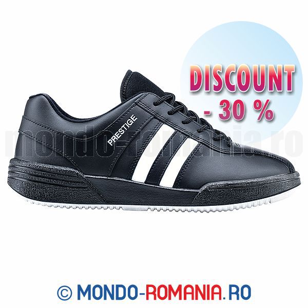 Pantofi negri SPORT, din piele, fara bombeu PRESTIGE Sport Black